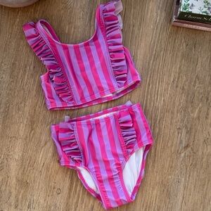 Cat & Jack Pink and Purple Striped Kids Bikini